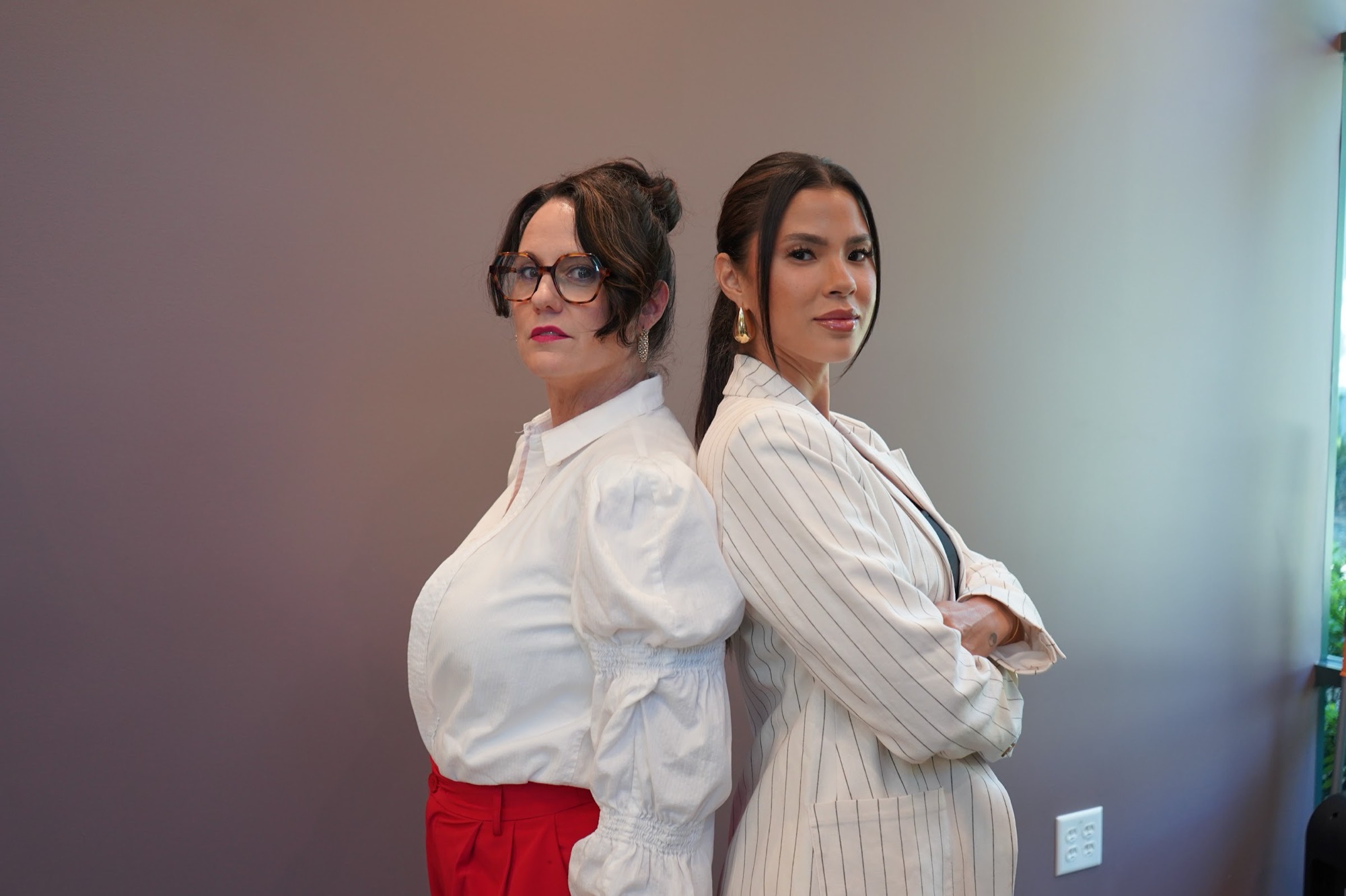 Dawn Bacchi and Victoria Roberts in the STĀ studio