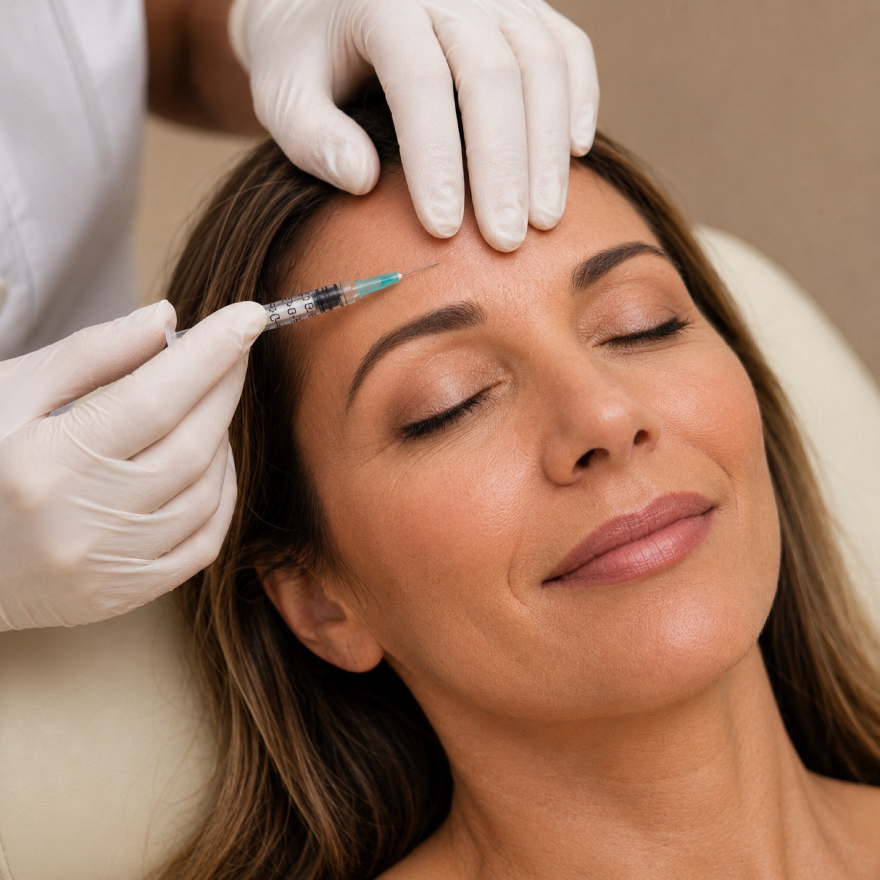 A calm treatment room set for an aesthetics and wellness appointment